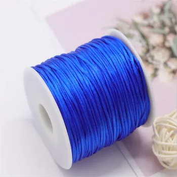 1MM Royal Kék Nylon Kínai Szatén Selyem Csomó Kábel Rattail Szál Nyaklánc Makramé String Ékszerek Megállapítások Gyöngyfűzés Kötél #368