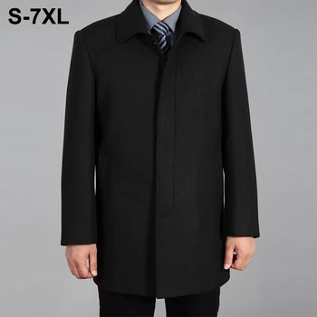 2023 Új Férfi Téli Kabát Őszi Gyapjú Kabát, Magas Minőségű Gyapjú Dzseki Férfi Borsó Kabát Kabát Férfi Téli Hosszú Kabát Plus Size 7XL