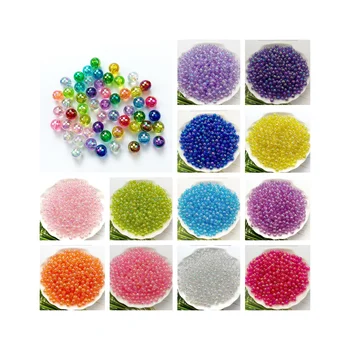 500g nagy csomag 3/4/5/6/8/10mm színes AB magic ball buborék, gyöngyök, színes akril gyöngy DIY tartozékok.