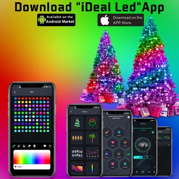 Dreamcolor Tündér WS2812B DC5V Usb Led String Fény Smart App Controller DIY karácsonyfa Garland RGB Címezhető tündérfény