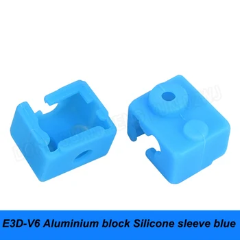 E3D-V6-os Alumínium Blokk Szilikon Hüvely 3D-s Nyomtató Kiegészítők Magas Hőmérsékletű Ellenálló Védő Szilikon Hüvely Kék
