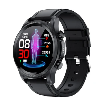 Eredeti E400 Intelligens Karóra vércukorszint Nyomású Oxigén testhőmérséklet Monitor EKG PPG HRV AV-IP68 Vízálló Smartwatch