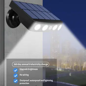 Nagy teljesítményű Napelemes Lámpa Kültéri Mozgásérzékelő Vízálló Kert LED Solar Lámpa Spotlámpa A Kert Utcai Led Fali Lámpa Új