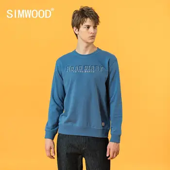 SIMWOOD 2022 Őszi Téli Új Kontraszt Színű Hímzés Levelet kapucnis felső Férfi Divat, Futó Streetwear Melegítőfelső SJ120632