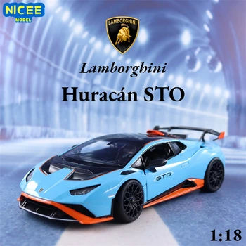 1:18 Lamborghini Huracan STO sportkocsit Nagy Szimuláció Fröccsöntött Autó Fém Ötvözet Modell Autó gyermekjátékok gyűjteménye ajándékok F529