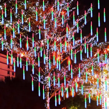 8 Csövek Meteorzápor Led String Fény Utca Füzér karácsonyfa Díszek Kültéri Új Év Tündér Kert Karácsonyi Fények