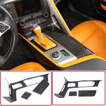 A 2014-2019 Chevrolet Corvette C7 igazi szénszálas autó stílus autó központi shift control panel keret autó belső tartozékok