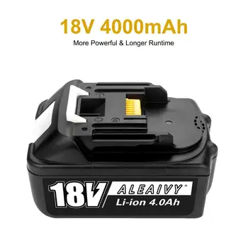 Aleaivy 18V 4.0 Ah Akkumulátor Li-Ion Akkumulátor Csere Szerszám Akkumulátor MAKITA BL1880 BL1860 BL1830 +Töltő