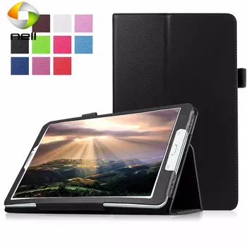 Divat Flip PU Licsi bőrtok Samsung Galaxy Tab E 8.0 T377 T375 Tabletta védőburkolat Shell +toll