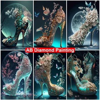 DIY 5D AB Gyémánt Festmény Álom Hercegnő Cipő Teljes Fúró Gyémánt Hímzés Fantasy Táj Mozaik Cross Stitch lakberendezés