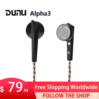 DUNU Alpha3 / Alpha 3 Kiemelt Laposfejű Fülhallgató 14.2 mm-es Dinamikus Vezető Ear Fülhallgató Lapos fejű HiFi Zene Audio Fejhallgató