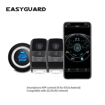 EASYGUARD GPS okostelefonos vezérlő GSM 4G 3G 2G PKE kulcsnélküli bejegyzés motor start stop távoli indítás biztonsági riasztó rendszer