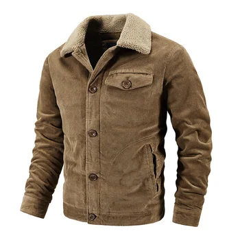 egyszínű Kabátok téli őszi koreai Divat Slim Hajtóka Kabátok Street Style Szilárd egysoros Kordbársony 2023