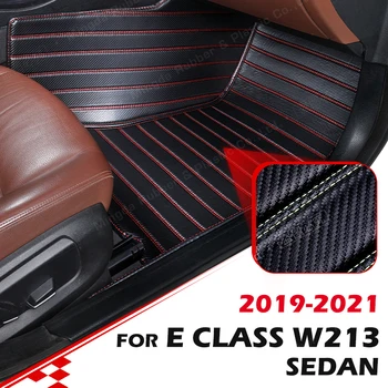 Egyéni Szén-Rost Szőnyegek A Mercedes Benz E Osztály W213 Sedan 2019 2020 2021 Láb Szőnyeg Fedél Automatikus Belső Kiegészítők
