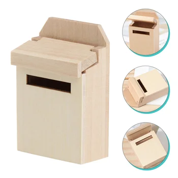 Fa Játékok Ház Tartozék Ház, Bútor, Ház Kiegészítők Bútorok Modell Ház Ellátás Micro Fejtetőre Fa Letterbox