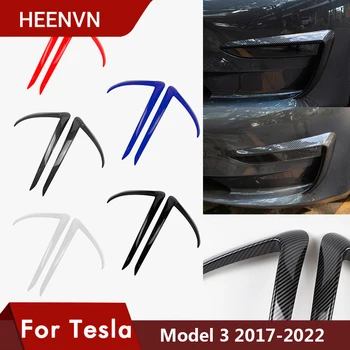 Heenvn Első Penge Vágja A Tesla Model 3-2021 Tartozékok Matt Szénszálas ABS Fekete Fehér Autó Tartozékok Model3 2022 Három