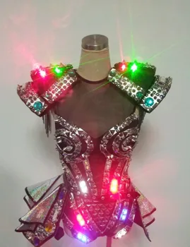 Hölgyek szórakozóhely LED ruha Szexi Nők Lézer LED Jelmezek Lányok Disco LED cosplay ruha a halloween tánc, viselet