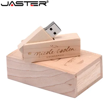 JASTER USB 2.0 Fa Négyzetméter bicska Pendrive 64 GB 32 GB, 16 GB 4 gb-os Usb pendrive-Esküvői Ajándék Memory Stick(ingyenes egyéni logó)