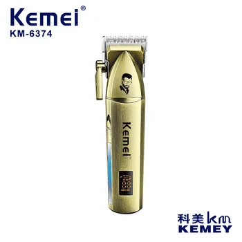 kemei haj trimmer KM-6374 USB újratölthető haj clipper hajvágás gép oilhead clipper gravírozás fogfehérítés LCD-fém test
