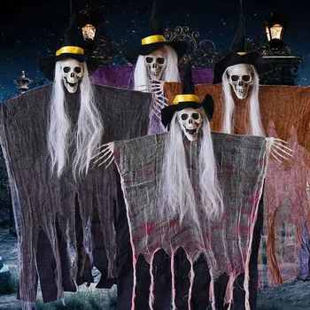 Koponya Szellem Medál Halloween Lóg Szellem Kellék Csontváz Dísz Halloween Party Lógó Dísz A Kertben Szabadtéri Beltéri