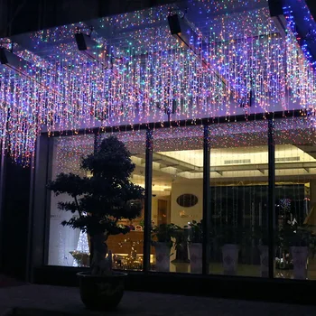 LED Függöny Jégcsap String Fények, Bágyadtság 0,6 m 120LEDS Garden Mall Utca Eresz Karácsonyi Koszorú Dekoráció Kerti Tündér Fények