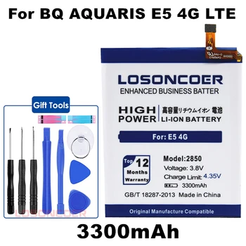 LOSONCOER 3300mAh 2850 Akkumulátor BQ Aquaris E5 4G LTE E5S akkumulátor
