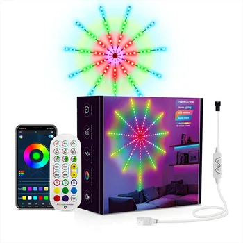 Okos RGB IC led tűzijáték fénysáv dekoráció lámpa app zene USB 5v-os víz bluetooth vezérlő Szimfonikus tűzijáték fényei
