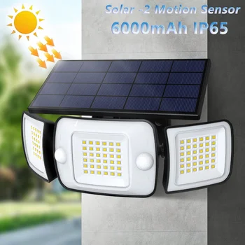 Solar Kültéri Világítás, Kettős Érzékelők IP65 Vízálló LED Solar Árvíz Lámpák Kültéri Fali Lámpák 270°Széles Látószögű Biztonsági Világítás