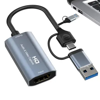 USB-s Videó digitalizáló Kártya Hordozható 4K HD 1080P Video Capture Kártya Hordozható Videó Gyűjtő Élő Streaming Videó Felvétel