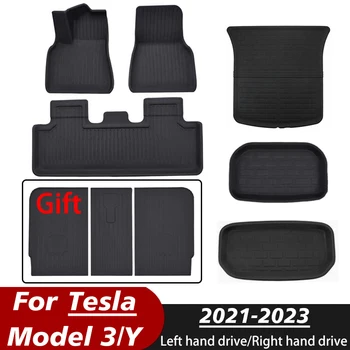 XPE Szőnyegek A Tesla Model 3 2023 Bal-Jobb Vezetési Vízálló Emelet Pad XPE Csomagtartóban Mat Modell Y 2022 Tartozékok