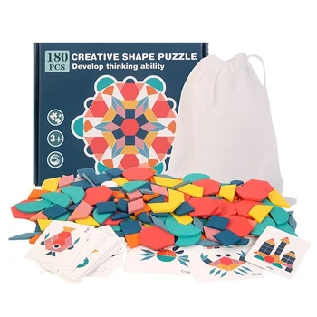 Új Gyerekek Fából készült 3D Puzzle Okos Tanács Baba Montessori Oktatási, Tanulási Játékok Geometriai Alakú Puzzle Játék